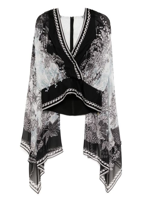 Black printed chiffon blouse Elie Saab - women